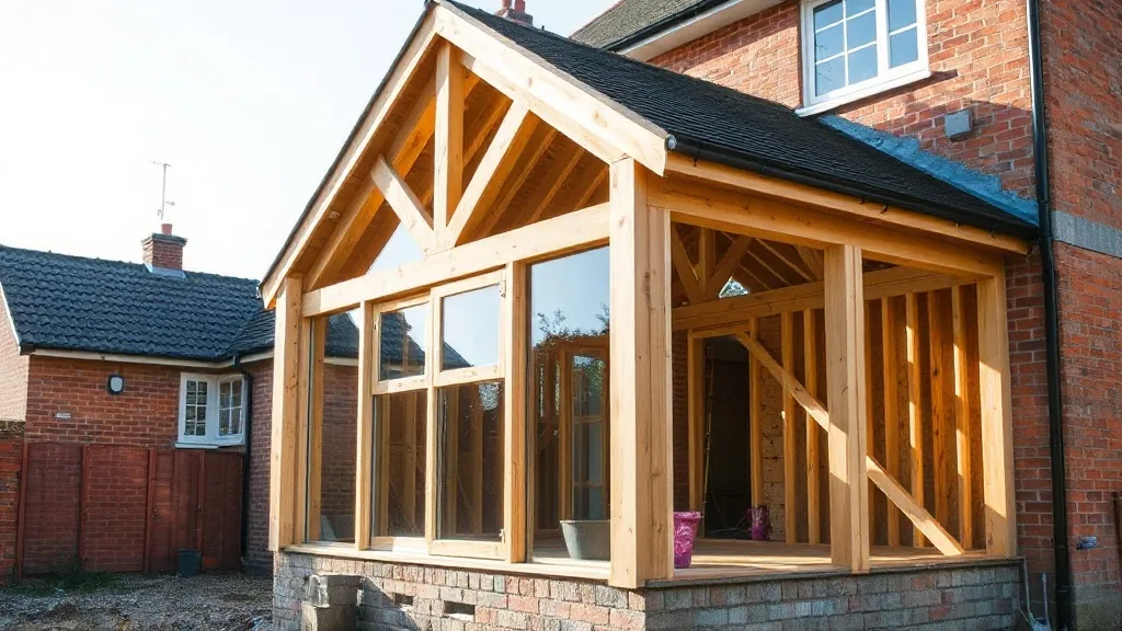 aanbouw houtskelet