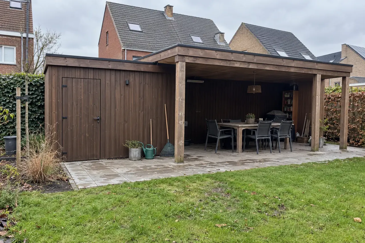 Tuinhuis aanbouw